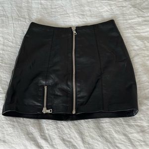 Reformation mini leather skirt